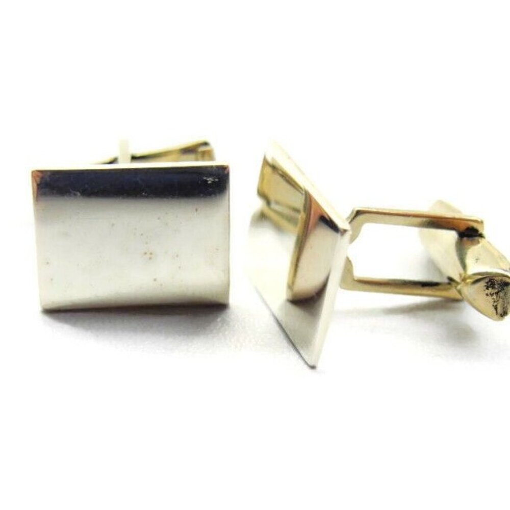 Classic Simple Elegant Rectangle Cufflinks Vintag… - image 2